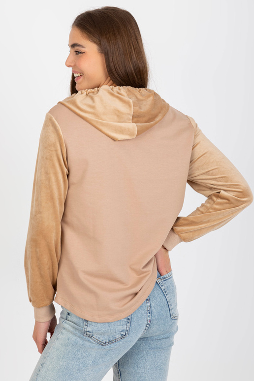 Beež naiste kampsun veluursisustustega