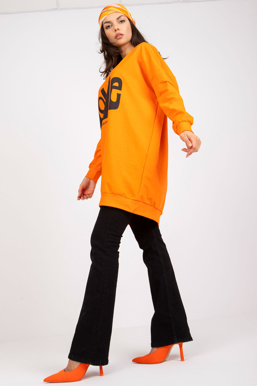 Oranži-must dressiga tunka trükiga