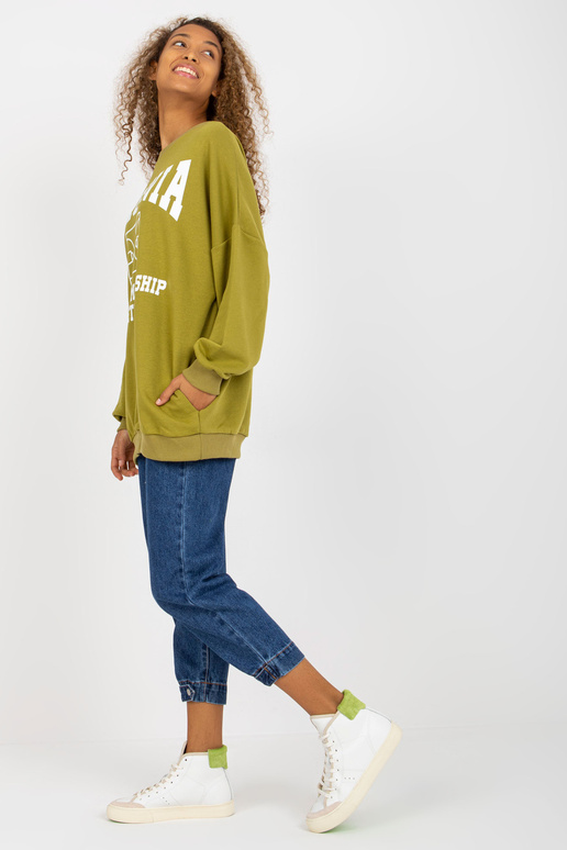 Olive oversize trükiga dressipluus