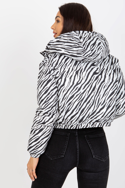 Schwarze doppelseitige Zebra-Steppjacke Schwarze doppelseitige Zebra-Steppjacke