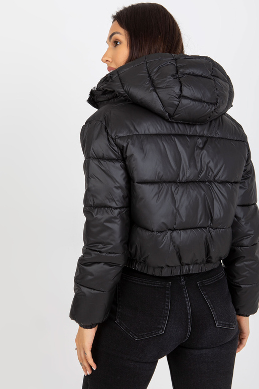 Schwarze doppelseitige Zebra-Steppjacke Schwarze doppelseitige Zebra-Steppjacke