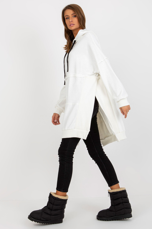 Ecru langes Oversize-Sviitriga Kapuze...