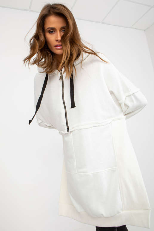Ecru langes Oversize-Sviitriga Kapuze...