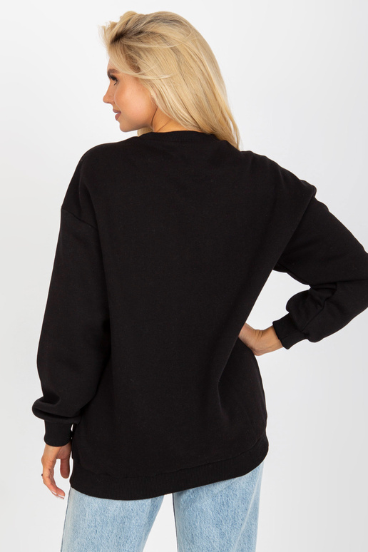 Must ülisuure trükiga dressipluus