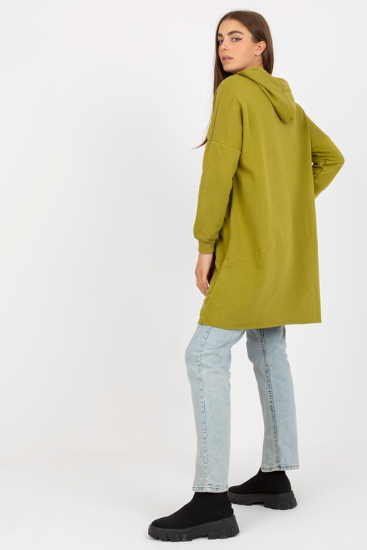 Oliivipunane pikk tõmblukuga dressipluus