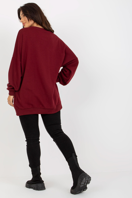 Lockeres dressipluus Burgunderrot mit...