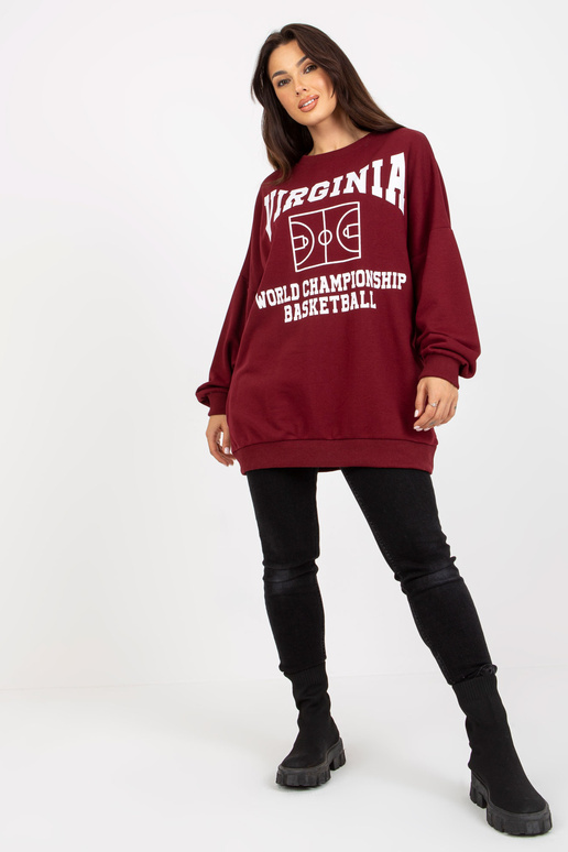 Lockeres dressipluus Burgunderrot mit...