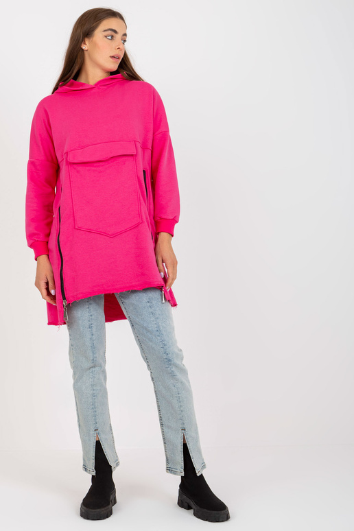 Fluo roosa puuvillane pikk dressipluus