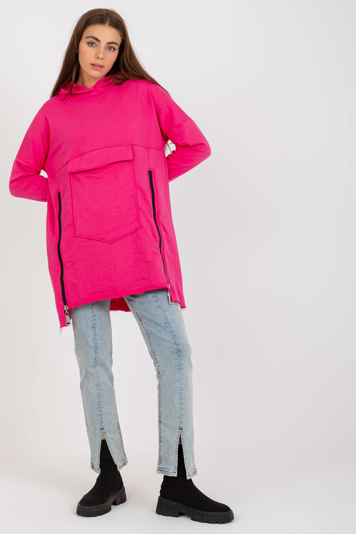 Fluo roosa puuvillane pikk dressipluus