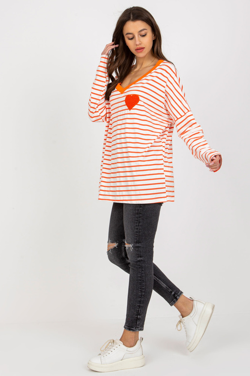 Oranž ja valge avar V-kaelusega...