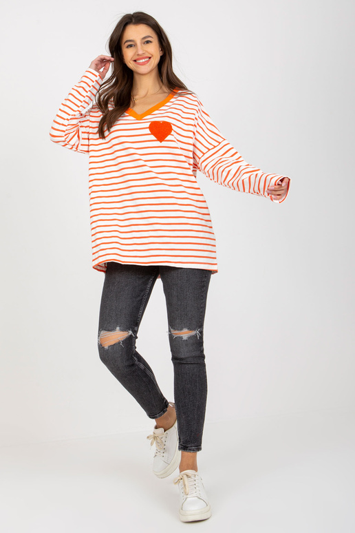 Oranž ja valge avar V-kaelusega...