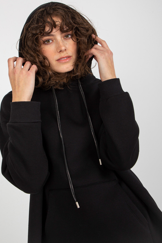 Must oversize pikk taskutega dressipluus