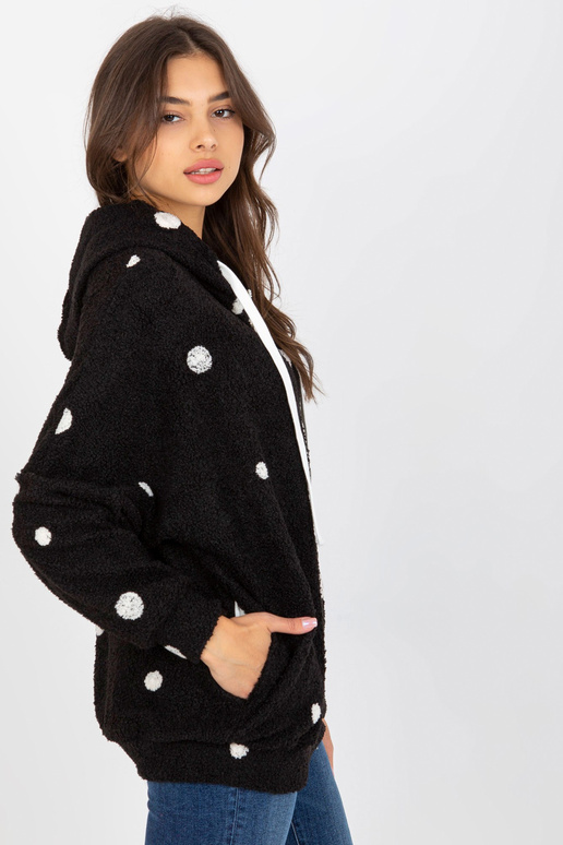 Must plüüsist täpiline dressipluus