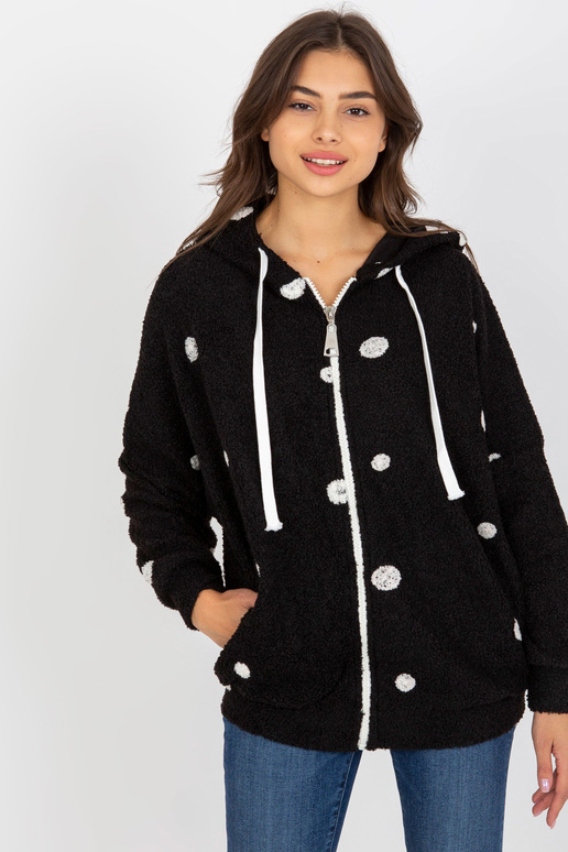 Must plüüsist täpiline dressipluus