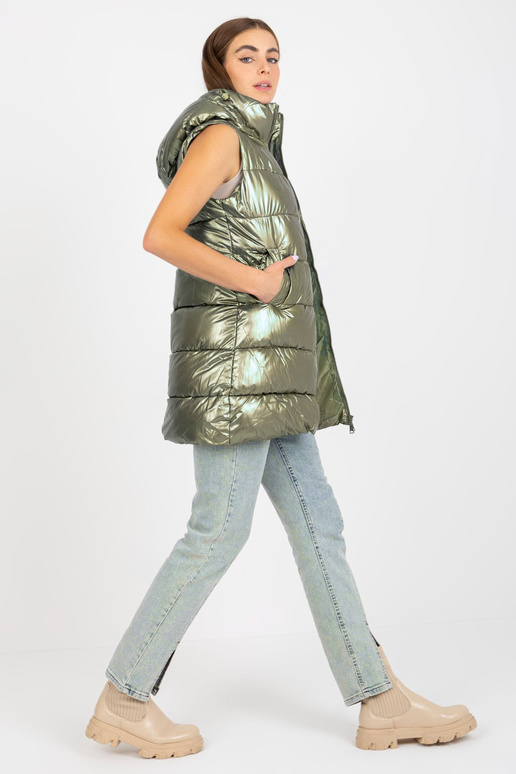 Tumeroheline talvine kapuutsiga sulevest