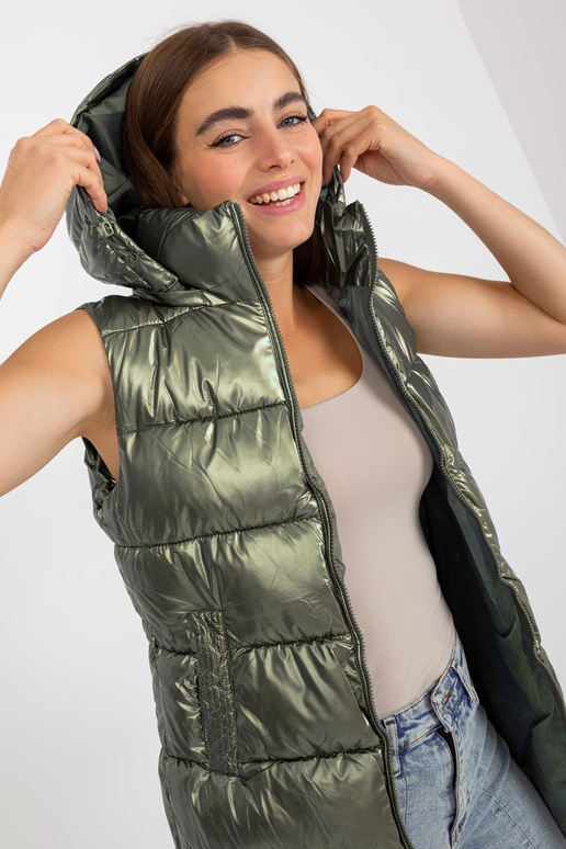 Tumeroheline talvine kapuutsiga sulevest