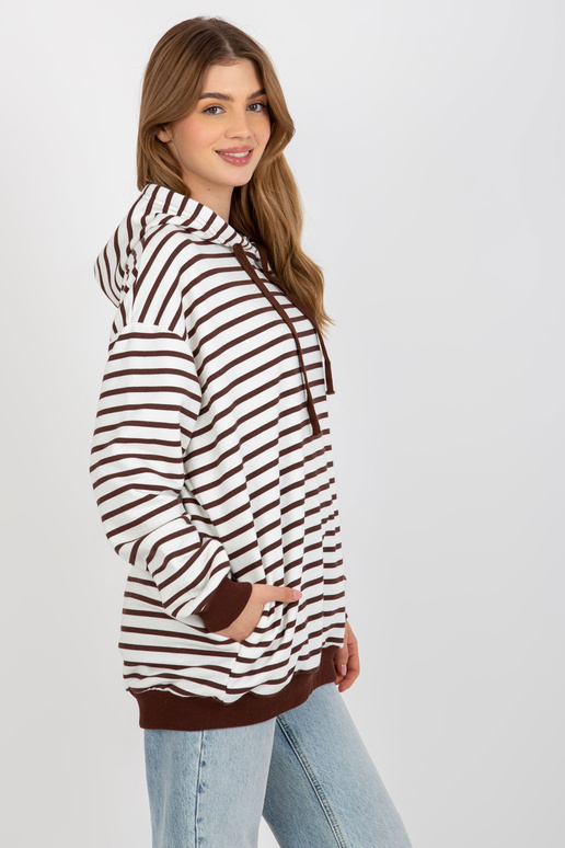 Tumepruun ja valge avara triibuline...