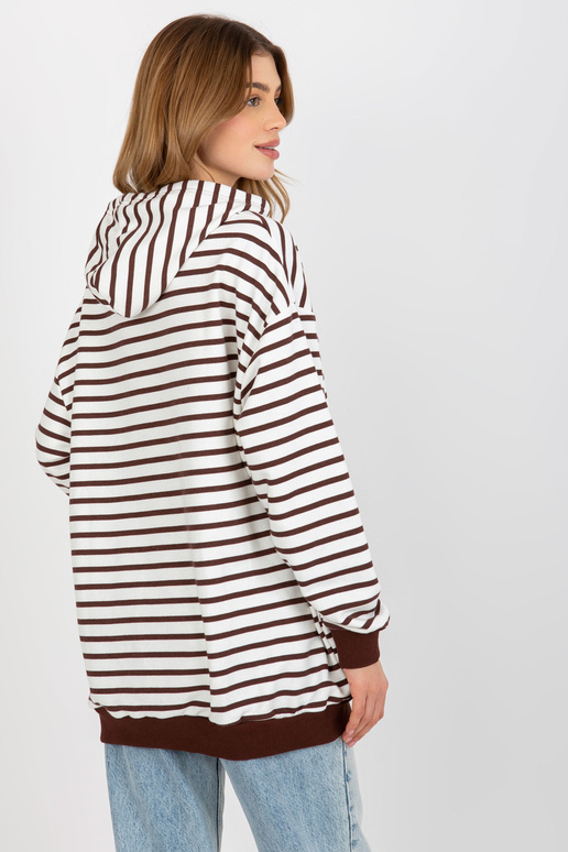 Tumepruun ja valge avara triibuline...