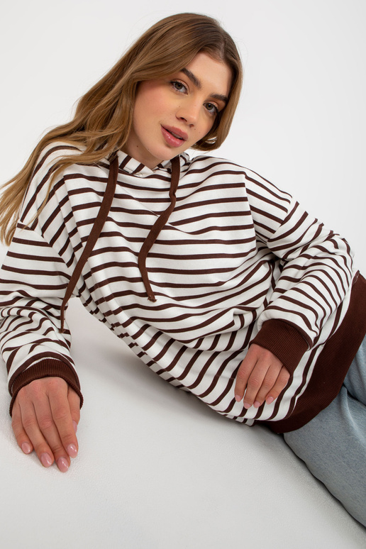 Tumepruun ja valge avara triibuline...