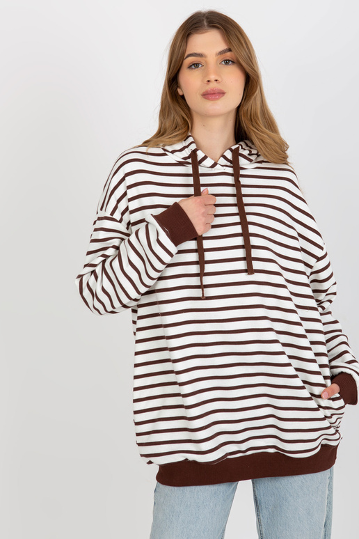 Tumepruun ja valge avara triibuline...