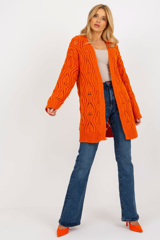 Kardigan-BA-SW-3021.00P-pomarańczowy Kardigan-BA-SW-3021.00P-pomarańczowy