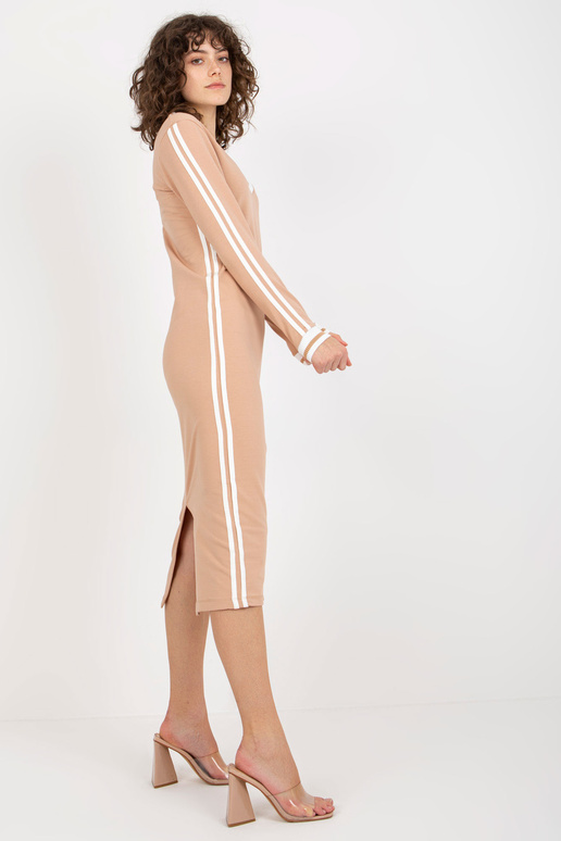 Triipudega kaameli midi dressipluus Triipudega kaameli midi dressipluus