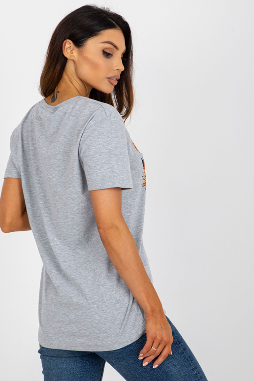 Halli melanž daamide trükiga T-särk