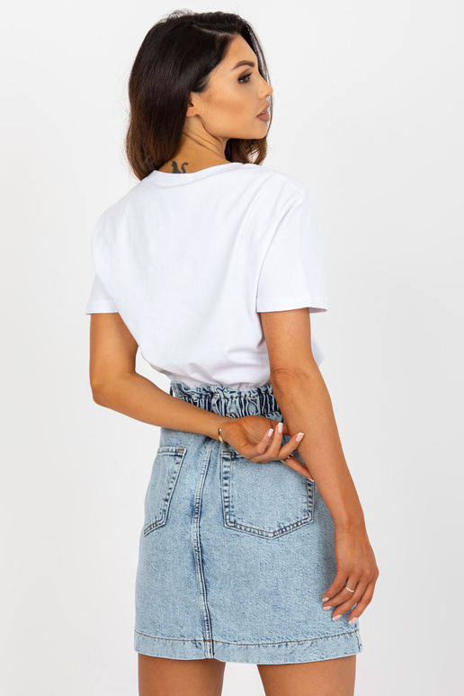 Valge puuvillane naiste T-särk trüki...