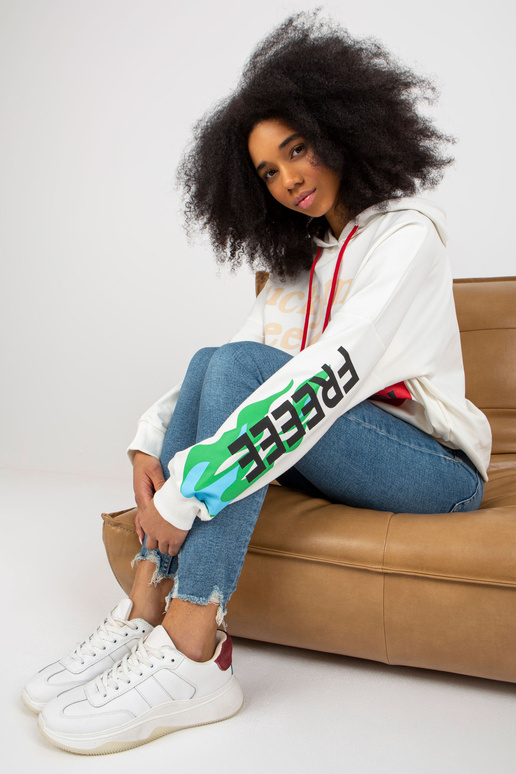 Ecru dressipluus oversize trükiga Ecru dressipluus oversize trükiga