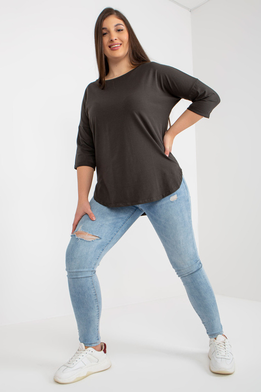 Khaki värvusega pikk, 3/4 varrukatega...