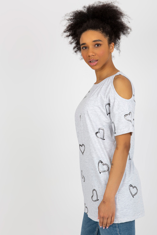 Helehalli mustriga paljaste õlgadega...