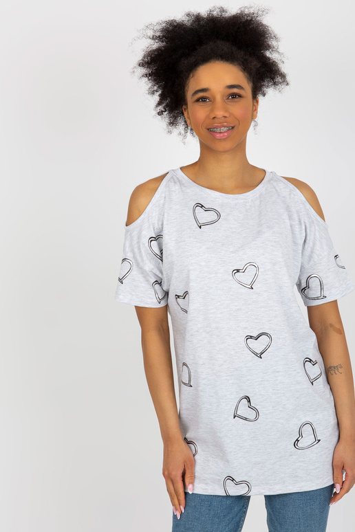 Helehalli mustriga paljaste õlgadega...