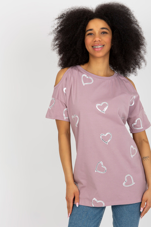 Helelilla puuvillase trükiga pluus