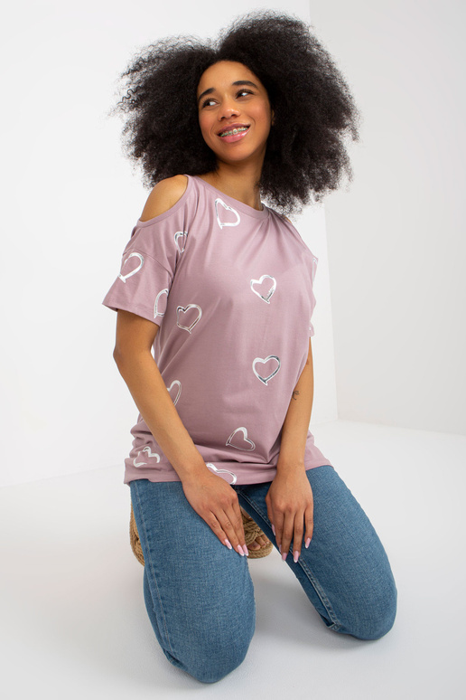 Helelilla puuvillase trükiga pluus