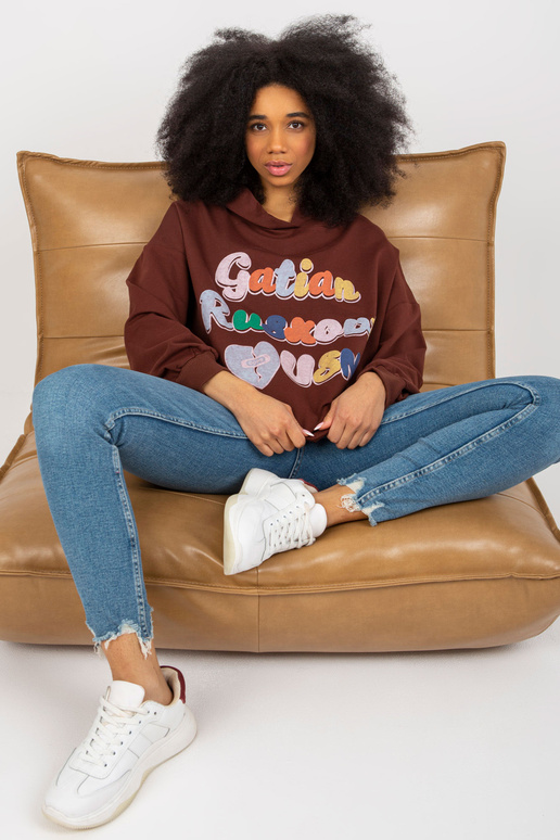 Tumepruun oversize pikk trükiga...