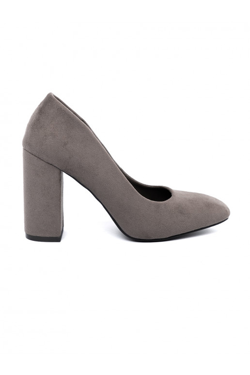 seemisnakhsed poolsaapad kõrge kontsaga halli värvi