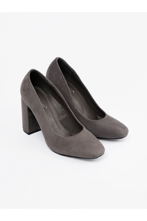 seemisnakhsed poolsaapad kõrge kontsaga halli värvi