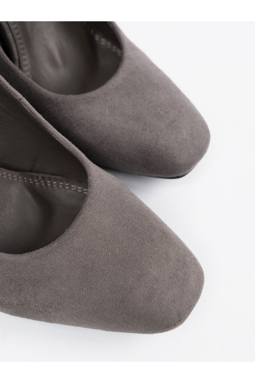 seemisnakhsed poolsaapad kõrge kontsaga halli värvi