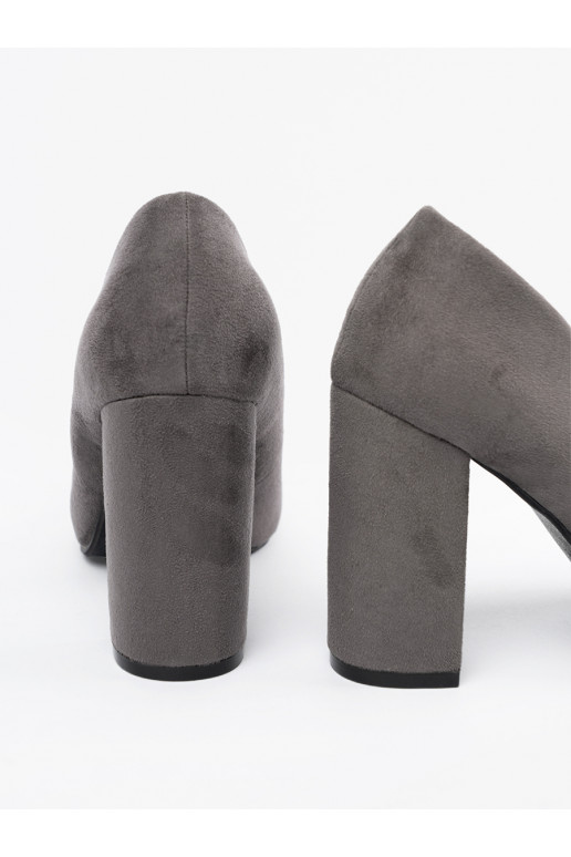 seemisnakhsed poolsaapad kõrge kontsaga halli värvi