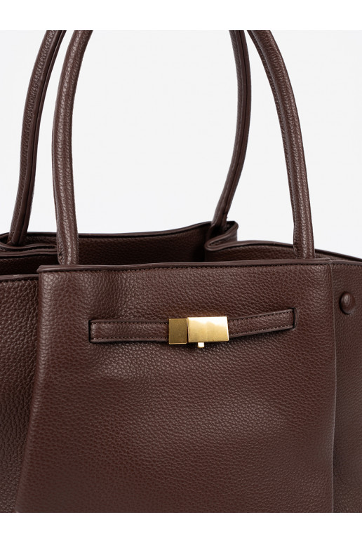 Pojemna torba ciemnym brązie eko-nahast