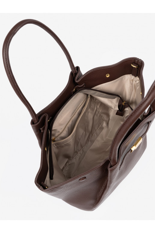 Pojemna torba ciemnym brązie eko-nahast