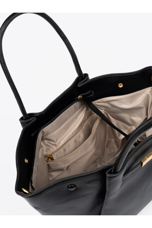 shopperka z fakturowanej skóry ekologicznej  shopperka z fakturowanej skóry ekologicznej