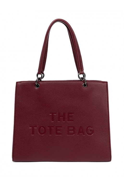 bordoo-värvi Käekott typu tote z tłoczonym napisem bordoo-värvi Käekott typu tote z tłoczonym napisem