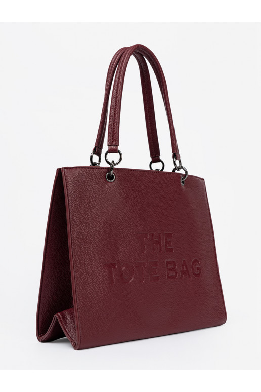 bordoo-värvi Käekott typu tote z tłoczonym napisem bordoo-värvi Käekott typu tote z tłoczonym napisem