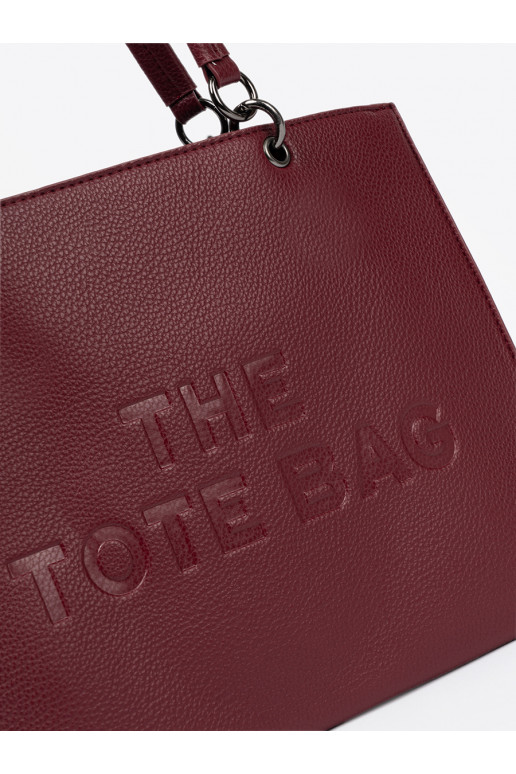 bordoo-värvi Käekott typu tote z tłoczonym napisem bordoo-värvi Käekott typu tote z tłoczonym napisem