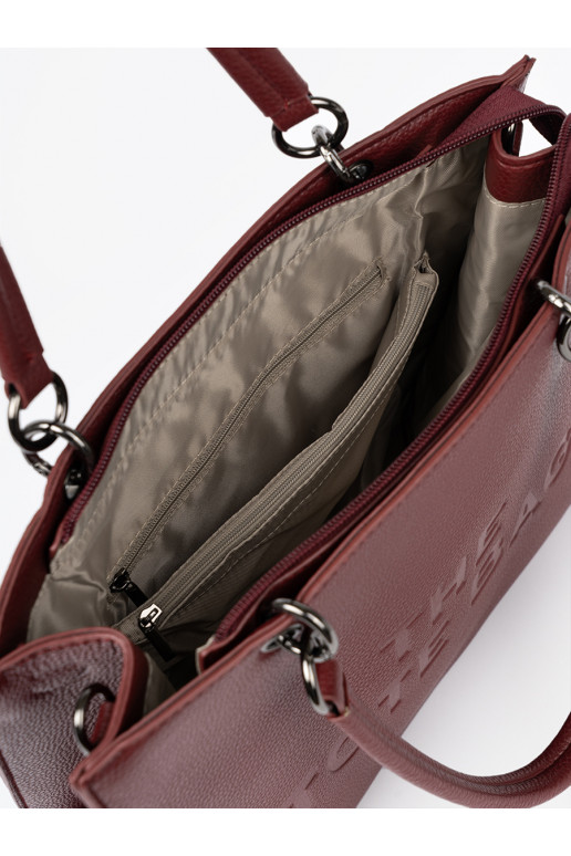 bordoo-värvi Käekott typu tote z tłoczonym napisem bordoo-värvi Käekott typu tote z tłoczonym napisem