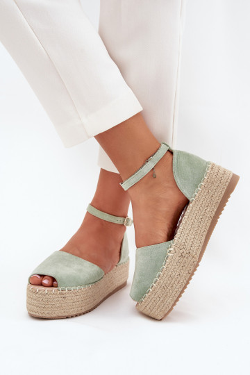 sandaalid Espadrillid platvormiga  mündiroheline Selise