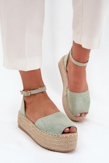sandaalid Espadrillid platvormiga  mündiroheline Selise 2