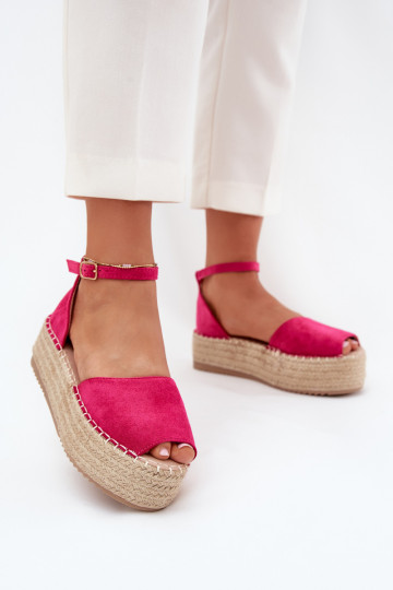 sandaalid Espadrillid platvormiga  tumeroosad värvi Selise 2