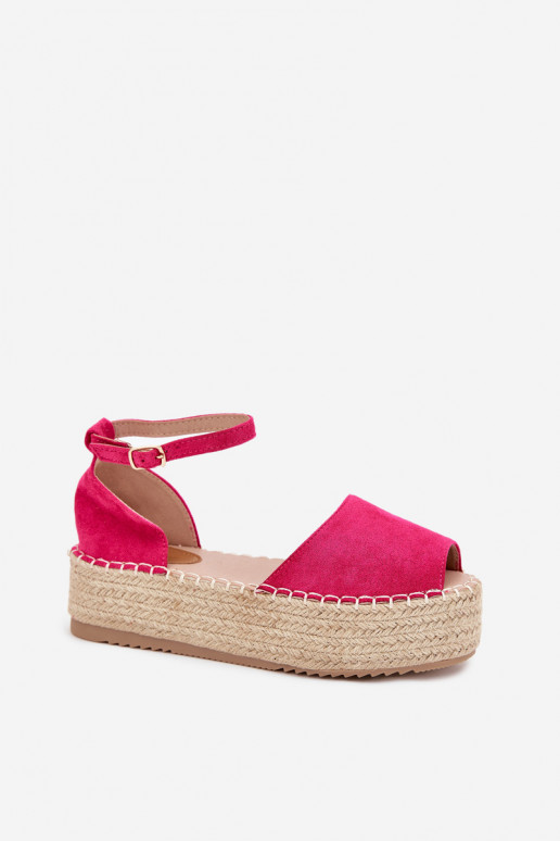 sandaalid Espadrillid platvormiga  tumeroosad värvi Selise sandaalid Espadrillid platvormiga  tumeroosad värvi Selise